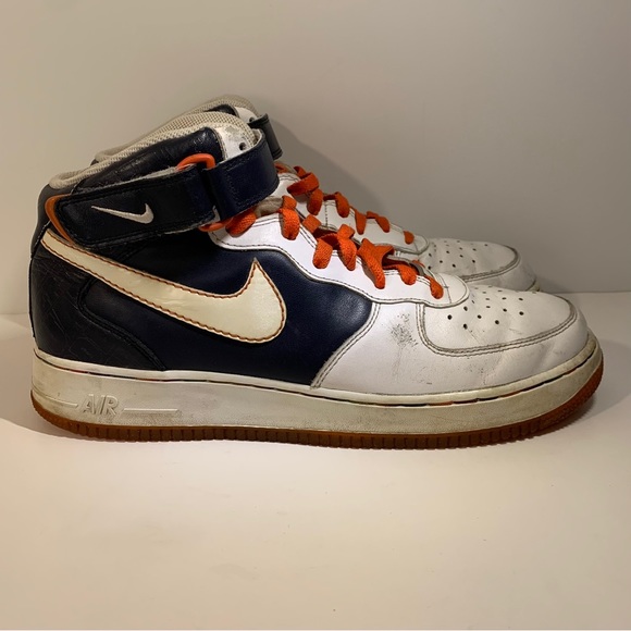 🔥 Y2K 2007 NIKE AIR FORCE 1 MID 07 ORANGE BLAZE MENS BASKETBALL SNEAKERS 🔥 - Picture 1 of 8